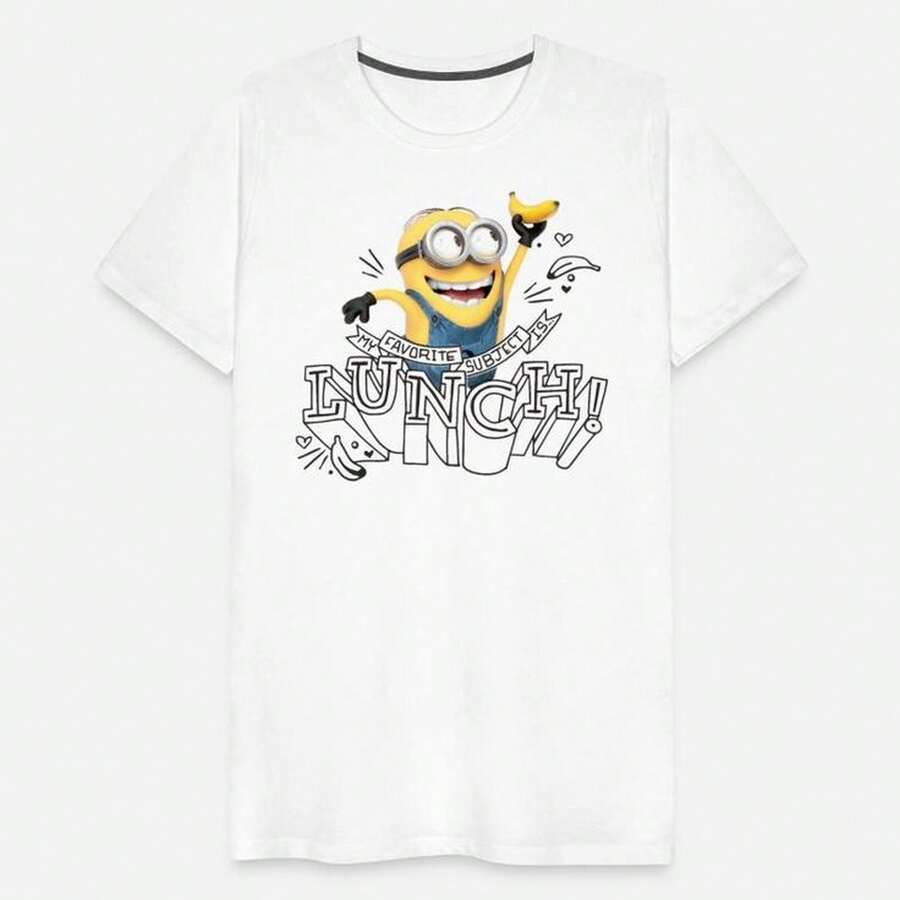 [Universal Tshirt]MmminionS With Banana My Favorite Subject Is Lunch!' Women's Premium T-Shirt  Spreadshirt - White - View 1