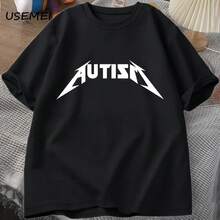 Autism Meme T Shirt Cotton Funny Humor Introvert T-Shirts For Men Women Letter Printed Tees Unisex T-Shirts Oversized - 款式 - 查看 1