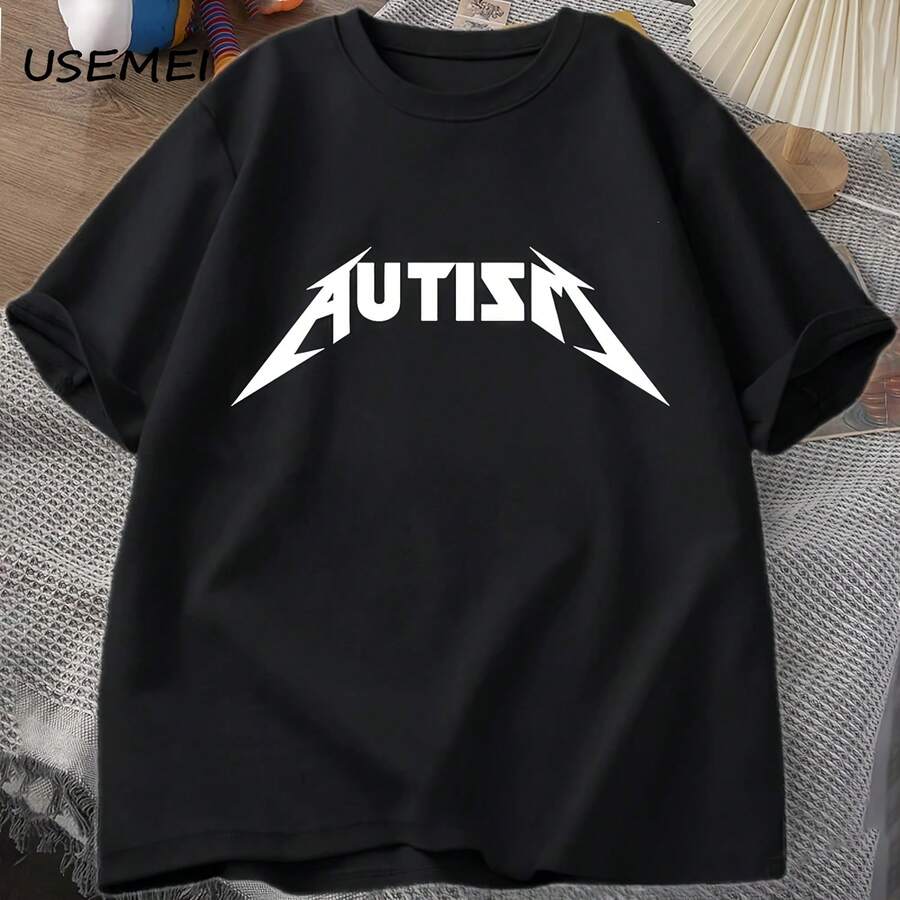 Autism Meme T Shirt Cotton Funny Humor Introvert T-Shirts For Men Women Letter Printed Tees Unisex T-Shirts Oversized - 款式 - 查看 1