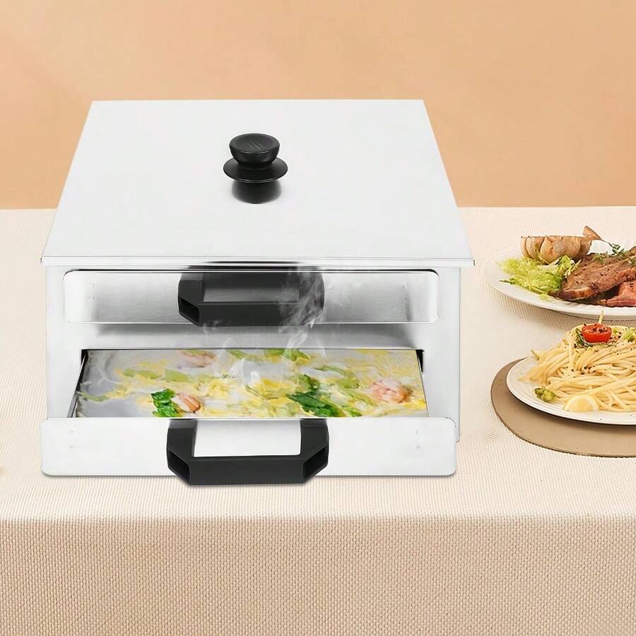 Dual-Layer Rice Noodle Roll Maker With Built-In Steamer – 304 Stainless Steel Kitchen Tool For Homemade Vermicelli Rolls - Silvery - View 1
