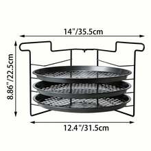 Perforated Non-Stick Pizza Baking Set – 4-Piece Kit With 11-Inch Pans & Cooling Rack For Even Baking And Quick Cooling - Black - View 12