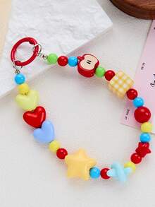New Cartoon Hand-Painted Beaded Phone Chain, Dopamine Girly DIY Bag & Key Charms - Multicolor - View 11