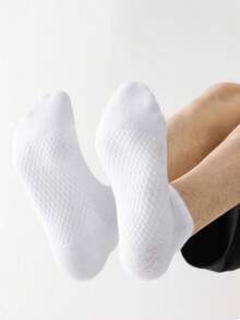 5/1 Pasang Kaos Kaki Pendek Musim Panas Warna Polos, Kaos Kaki Putih Sederhana, Nyaman, dan Bernapas, Cocok untuk Olahraga dan Pakaian Kasual, Unisex - MultiWarna - View 2