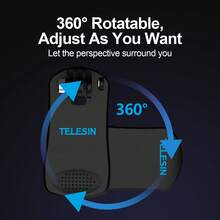 TELESIN 360 Degree Rotation Backpack Clip Clamp Mount For Hero 13 12 11 10 9 8 7 6 5 D J I Osmo Fast Release Clamp Rotation Hat Mount For Action Cameras - View 5