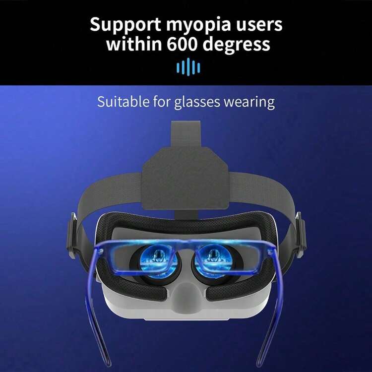 Kacamata VR untuk iPhone atau Android, Kacamata Realitas Virtual 3D, Kompatibel dengan Layar 4,7-7 Inci untuk Game & Film Seluler - View 8