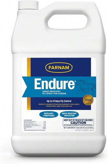 Farnam Endure Spray para Moscas para Caballos - Repelente de Moscas Resistente al Sudor de Larga Duración, Repele Moscas, Mosquitos, Jejenes y Garrapatas, Control de Moscas hasta 14 Días