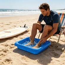 Portable Foldable Pool Cleaning Basin, 23.6*17.7in, Essential For Pool Maintenance Before Use, Also Suitable As Foot Bath And Post-Swim Cleaning Basin. Air Pump Not Included - 藍色 - 查看 9