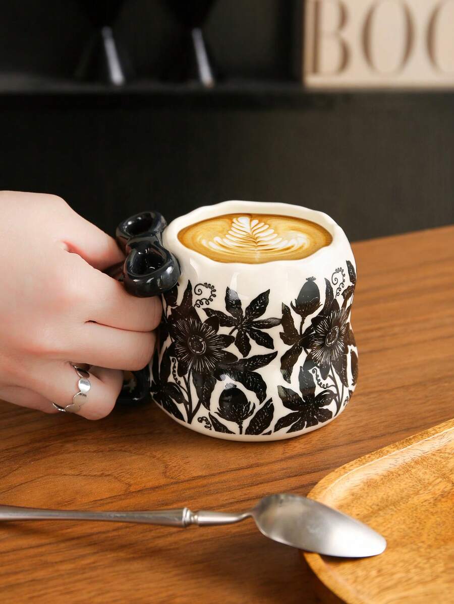 Ly cà phê gốm tinh xảo nơ thắt, 3 màu, phù hợp dùng cho câu lạc bộ, gia đình, quán cà phê, trà chiều thư giãn - ZQ-Cốc sứ nơ - Xem 1