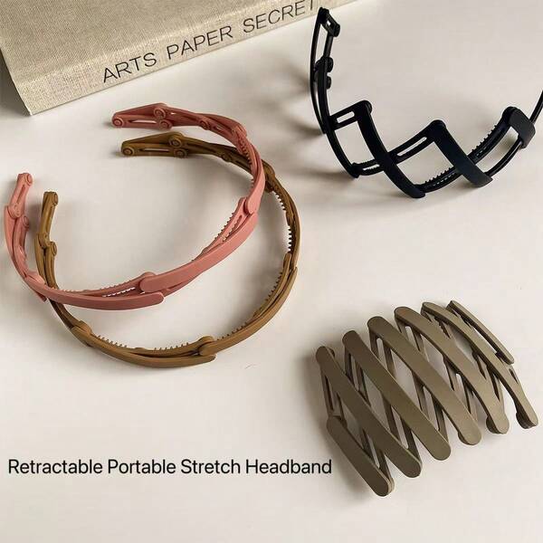 Bando Lipat Portabel, Aksesori Rambut Anti Selip, Bando Rambut Mudah Dibawa untuk Perjalanan & Penggunaan Sehari-hari