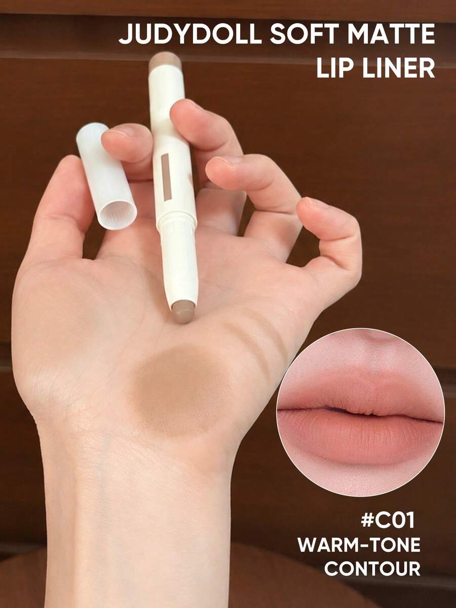 JUDYDOLL Soft Matte Lip Liner, Versatile For Lip Lining, Contouring, Blush, Matte Lipstick - W02 Warm-tone Contour - View 1