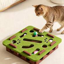 Cat Fun Box - Interactive Scratch And Dig Site With Paw Prints, Cat Puzzle Game, Suitable For Indoor Cats, Stimulates Intelligence And Physical Activity, Cat Toy, Felt Cat Activity Center, Suitable For Kittens And Adult Cats - Multicolor - View 4