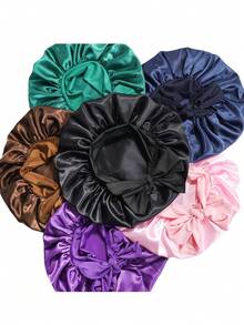 Juego de 3/1 pieza con lazos, gorro para dormir, gorro para el cabello de mujer, adecuado para cabello rizado y trenzas, gorro para dormir suave y cómodo, gorro para dormir anti-frizz, gorro de ducha - Multicolor - Ver 6