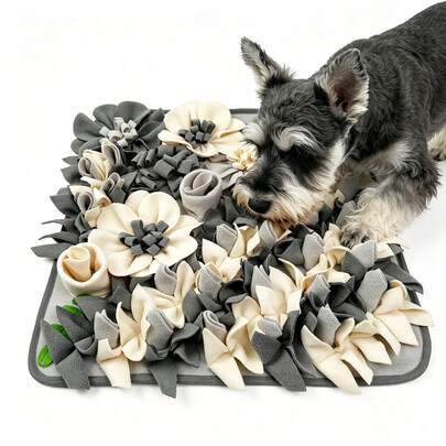 KM-P 1pc Pet Snuffle Mat Floral Grass Landscape Design With Rich Folds For Hiding Treats, Stimulate Olfactory Exploration Ability, Home Pet Interactive Training