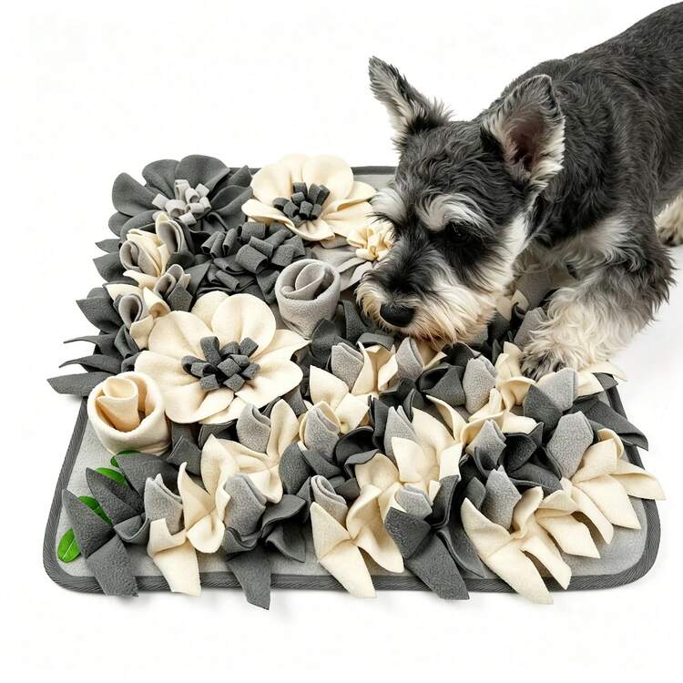 KM-P 1件寵物嗅聞墊 花卉草地景觀設計，豐富褶皺可藏零食，刺激嗅覺探索能力，居家寵物互動訓練 - 彩色 - 查看 1