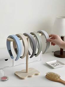 Haus Hana Wooden Creative Wave Headband Display Rack, Decorative Organizer Stand For Hair Accessories, Bracelets, And Jewelry - Multicolor - View 2