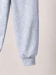 Tween Boy Drawstring Waist Letter Graphic Casual Daily Travel Sports Long Pants - Multicolor - View 3