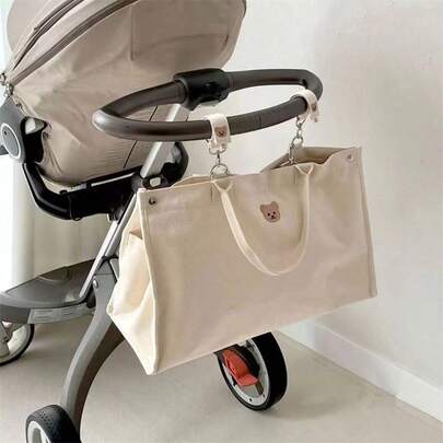 1pc Canvas Mom Bag Baby Sleeping Bag Newborn Diaper Storage Bag Baby Accessories Baby Stroller Handbag Mom Handbag