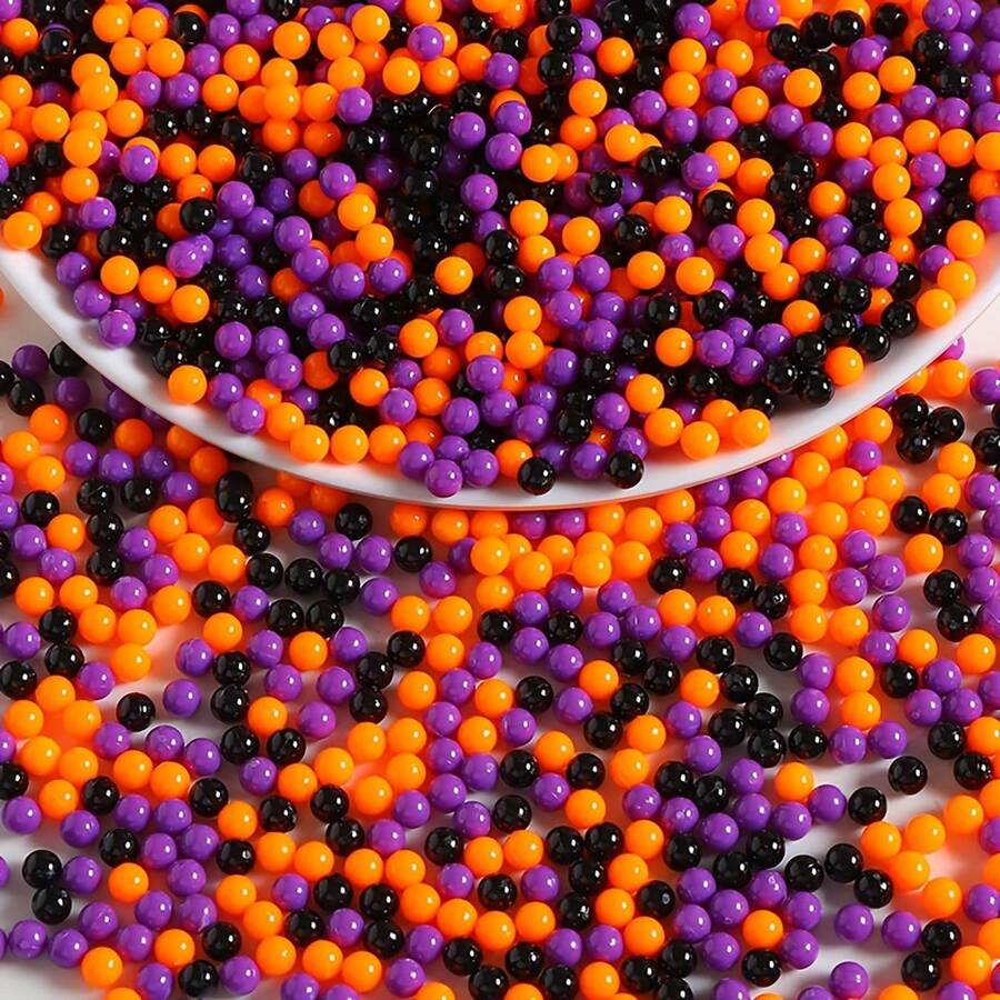 20g/Pack 6mm Halloween Decorative Round Beads For DIY Cream Glue Phone Case & Hair Clip Accessories - Multicolor - View 1