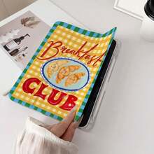 1pc Breakfast Club Croissant Print Tablet Protective Case, Compatible With IPad PRO/AIR, Pad 5/6/7, Matepad - Multicolor - View 5