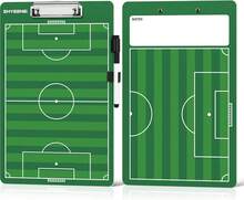 ShYeenei Soccer Coaching Board, Double-Sided Soccer Clipboard Whiteboard For Coaches, Full &Amp; Half Field Tactics, Dry Erase For Training And Game - ColorD - View 1