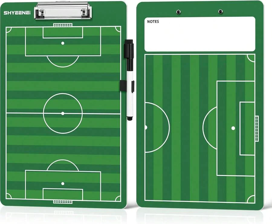 ShYeenei Soccer Coaching Board, Double-Sided Soccer Clipboard Whiteboard For Coaches, Full &Amp; Half Field Tactics, Dry Erase For Training And Game - ColorD - View 1