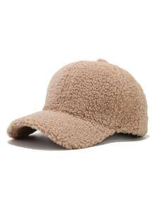 1pc Women's Autumn/Winter Solid Color Plush Baseball Cap, Fashionable Versatile Windproof Warm Baseball Cap Suitable For Daily Wear - Multicolor - View 4