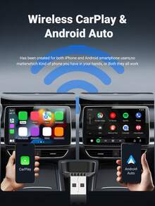 2026 新款 XUDA 2合1 無線 CarPlay / Android Auto 超迷你轉接器，2.4-5.0 GHz WiFi6 車載轉換器，有線轉無線，快速自動連接智能盒，無延遲，緊湊設計，時尚便攜，小巧精緻，配備 USB/USB-C 接口，免電池 - C - 查看 3