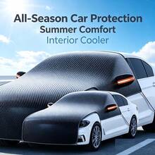 Universal Winter Windshield Cover – Snow, Ice And Frost Protection, Windproof Car Exterior Cover With Mirror Protection And Extended Wide Hood Cover - Half Car Cover - View 9