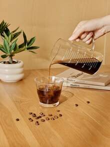 1pc High Borosilicate Glass Coffee Cup Measuring Cup Glass With Handle Graduated Cup Coffee Milk Juice Measuring Cup Transparent Glass Back To School - View 2