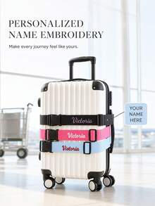 Personalized Luggage Strap, Customizable Name Luggage Strap, Luggage Strap For Securing Luggage, Luggage Waist Belt, Luggage Wrap Strap, Traveler Gift - Multicolor - View 1