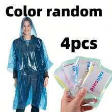4/1pc Random Color Ball-Shaped Disposable Raincoat, Portable Compressed Ball-Style Thickened Rain Poncho For Adults, Outdoor Travel Emergency Raincoat - Multiple Styles - View 9