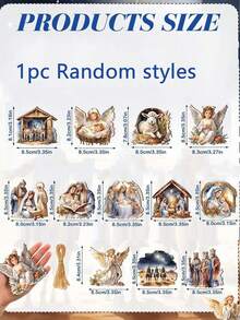 24pcs/12pcs/1pc Wooden Jesus Hanging Decor - Christmas Stable Theme Wooden Hanging Decor, Scene Props And Christmas Tree Decorations; Perfect For Christmas Party And Home Decor - One Size Fits All - View 8