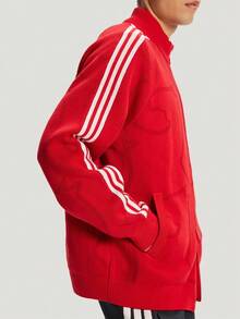 Adidas Men's NYR 3S TRT Knit Collarless Jacket KE4062 - Red - View 3