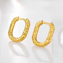 925 Sterling Silver Plated 18K Gold Square Earrings, Women's Fashion Luxury Daily Wear - Square Earrings - View 7