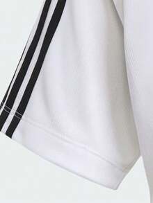 Adidas Originals Women's JACQUARD TEE Short Sleeve Knit Collarless T-Shirt TJV9647 - White - View 4