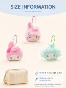 SANRIO 1件兒童毛絨娃娃，髮夾配件、帽子、圍巾、吊飾，生日禮物、情人節禮物、紀念品 - 彩色 - 查看 9