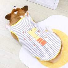 1pc Dog Clothes Sleeveless Minimalist Design For Small And Medium Dogs, Suitable For Teddy, Bichon, Pomeranian, Corgi, Schnauzer, Versatile Casual Home Outdoor Walking Travel Outfit, Soft Skin-Friendly Non-Irritating Loose Fit Anti-Hair Loss Belly Protection - White - View 11