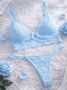 Women Sexy Lingerie Sets - Baby Blue - View 6