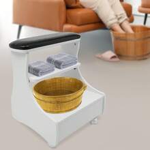 Foot Bath Spa Handcart (With Wheels),  20.47*16.14*21.65 In,Foot  Bench With Footrest, Beauty Salon Nail/Home Storage Roller, Foot Nail Tool Table - 白色 - 查看 6