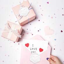 30pcs Pink Heart-Shaped Self-Adhesive Wax Seal Stickers, Self-Adhesive Envelope Seal Stickers, Exquisite Invitation Envelope Decoration, Suitable For Wedding Party, Birthday Party And Christmas Gift Packaging - Pink Heart-tD418 - View 9