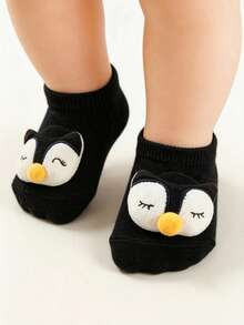 5/3/1 Pair Baby 3D Cartoon Animal Floor Socks, Cute Panda Owl Fox 3D Doll Decor, Soft Anti-Slip Newborn Baby Invisible Socks, Fun Socks - Multicolor - View 2