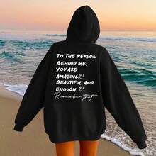 2026 To The Person Behind Me You Are Amaeing Women Hooded Sweatshirts Autumn Winter Warm Casual Hoodie Harajuku Casual Tops,Fall Outfits Women,Y2k - White - View 2
