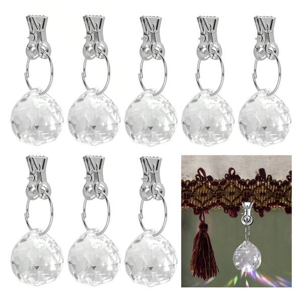 8pcs Spherical Tablecloth Weights With Metal Clips, Marble Pattern Tablecloth Pendant Weights, Elegant Tablecloth Decorative Accessories, Desktop Decor Tablecloth Hanging Clips DIY Hanging Cloth Clips, Suitable For Home, Picnic, Camping