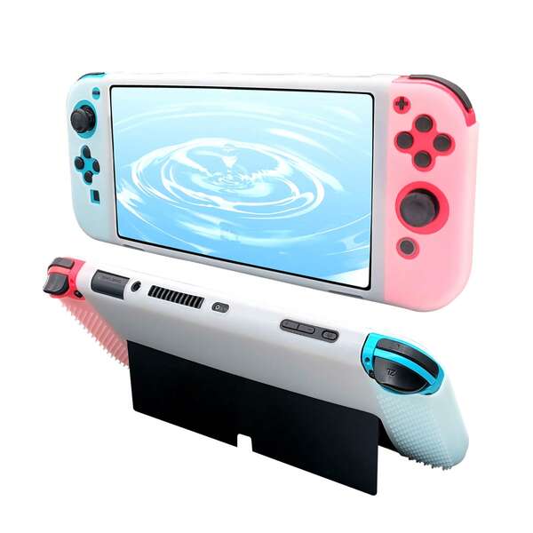 Kompatibel dengan Switch OLED, Casing Pelindung Ringan dengan Desain Tekstur Anti-Selip, Anti-Selip, Anti-Keringat, Anti-Debu, Anti-Gores, Meningkatkan Genggaman Bermain Game