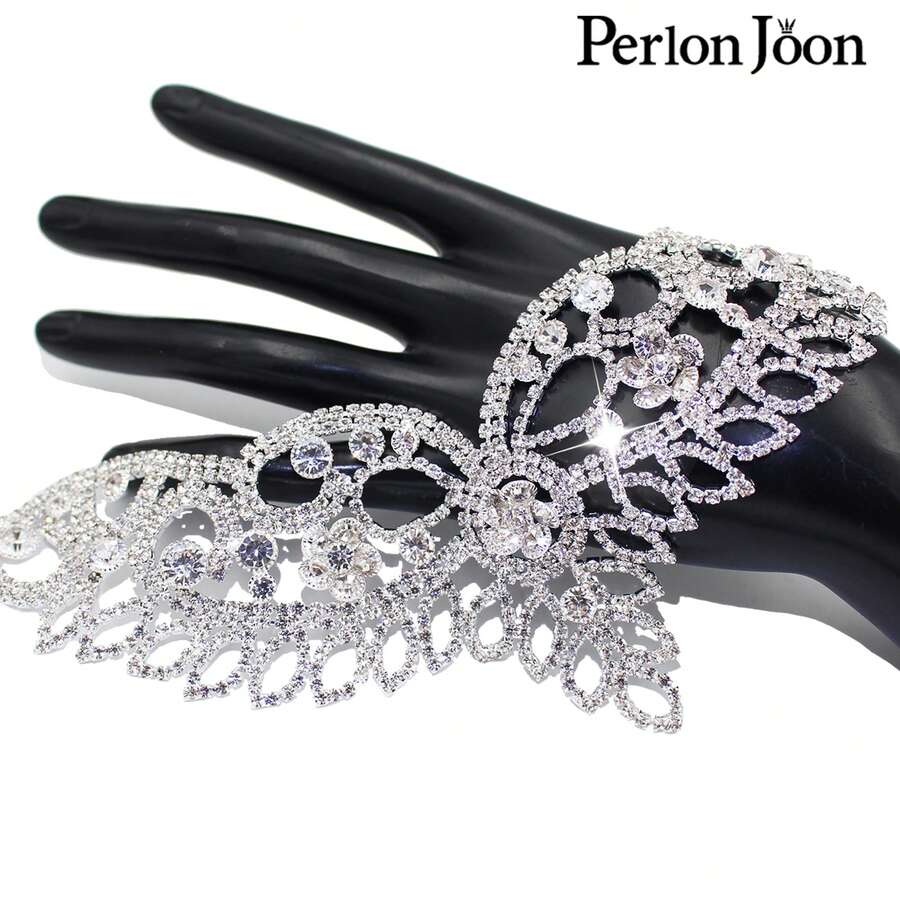 Perlon Joon 1PC DIY Welding Crystal Patch Rhinestone Applique Trim Neckline For The Bride's Wedding Dress Hand Sewing Clothing Accessories YL006 - YL006 - View 1