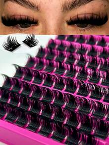 100pcs/Pack False Eyelashes, Beginner-Friendly Hair Segmented Design, Natural-Looking, Eye-Lengthening And High Volumelash Clusters,Eyelash Clusters,Individual Eyelashes,Lashes,Fake Lashes - D - 查看 2