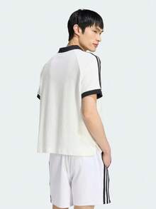 Adidas Originals Men's Terry Polo Shirt Knitted Collar Short Sleeve TKW7399 - Beige - View 4