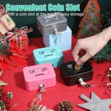 Lockable Steel Cash Box With Coin Slot And 2 Keys, Portable Metal Money Storage Box, Creative Adult Piggy Bank, Securely Store Coins, Bills, Tickets And Small Valuables, Multiple Colors Available, Suitable For Home, School And Shop Mystery Box - Multicolor - View 3