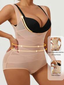 Plus Size Lady's Body-Shaping Underwear, Body-Shaping Clothes, Chest Support, Hip Lift, Body-Shaping Underwear - Apricot - View 3