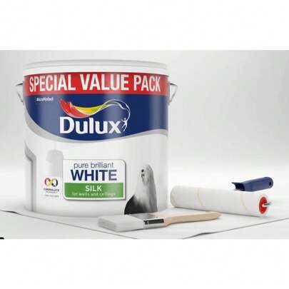 Smooth-Wipe Interior Emulsion Paint – 5L Pure White, Ideal For Walls And Ceilings, Soft-Sheen Finish, Easy To Clean With Damp Cloth, Low Odour, Quick-Drying Formula, Suitable For Living Rooms, Bedrooms & Hallways, Covers Approx. 70–80m² Per Coat (Dep